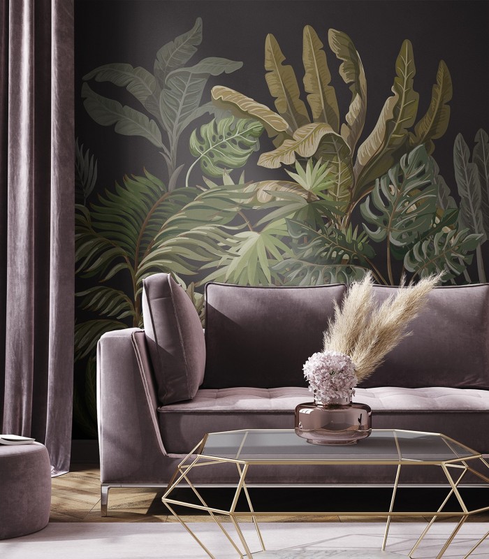 Dschungel Schwarz Tapete - Wallcolors  - Exklusive Hintergrundbilder