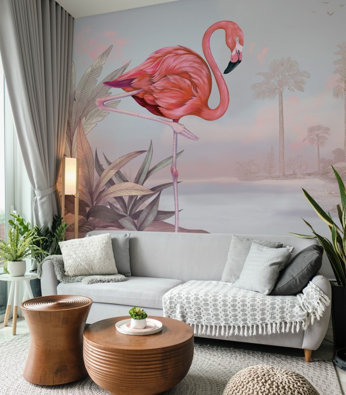 Crimson Flamingo Pink Tapete - Wallcolors  - Exklusive Hintergrundbilder