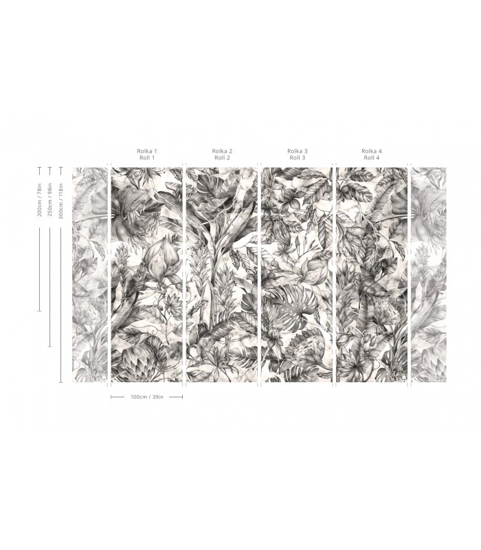 Tapeta Mysterious Flower Monohrome - Wallcolors - Ekskluzywne Tapety