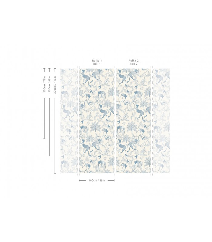 Mythical Animals Blue wallpaper - Wallcolors  - Exclusive Wallpapers