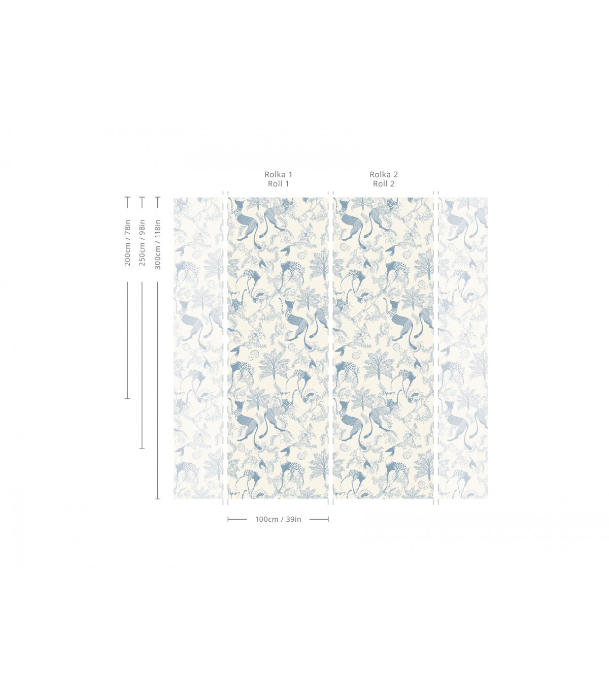 Mythical Animals Blue wallpaper - Wallcolors  - Exclusive Wallpapers