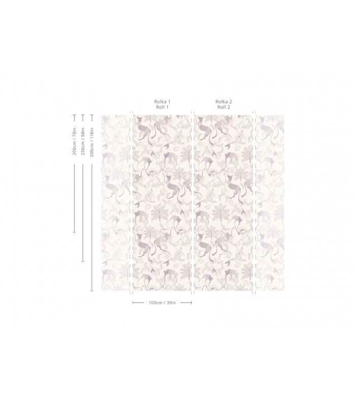 Mythical Animals Pink wallpaper - Wallcolors  - Exclusive Wallpapers