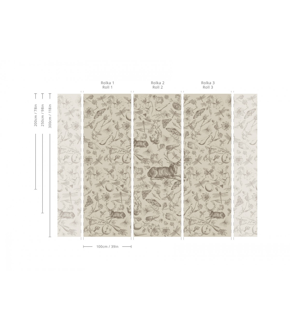 Tapeta Vintage botanic light brown - Wallcolors - Ekskluzywne Tapety