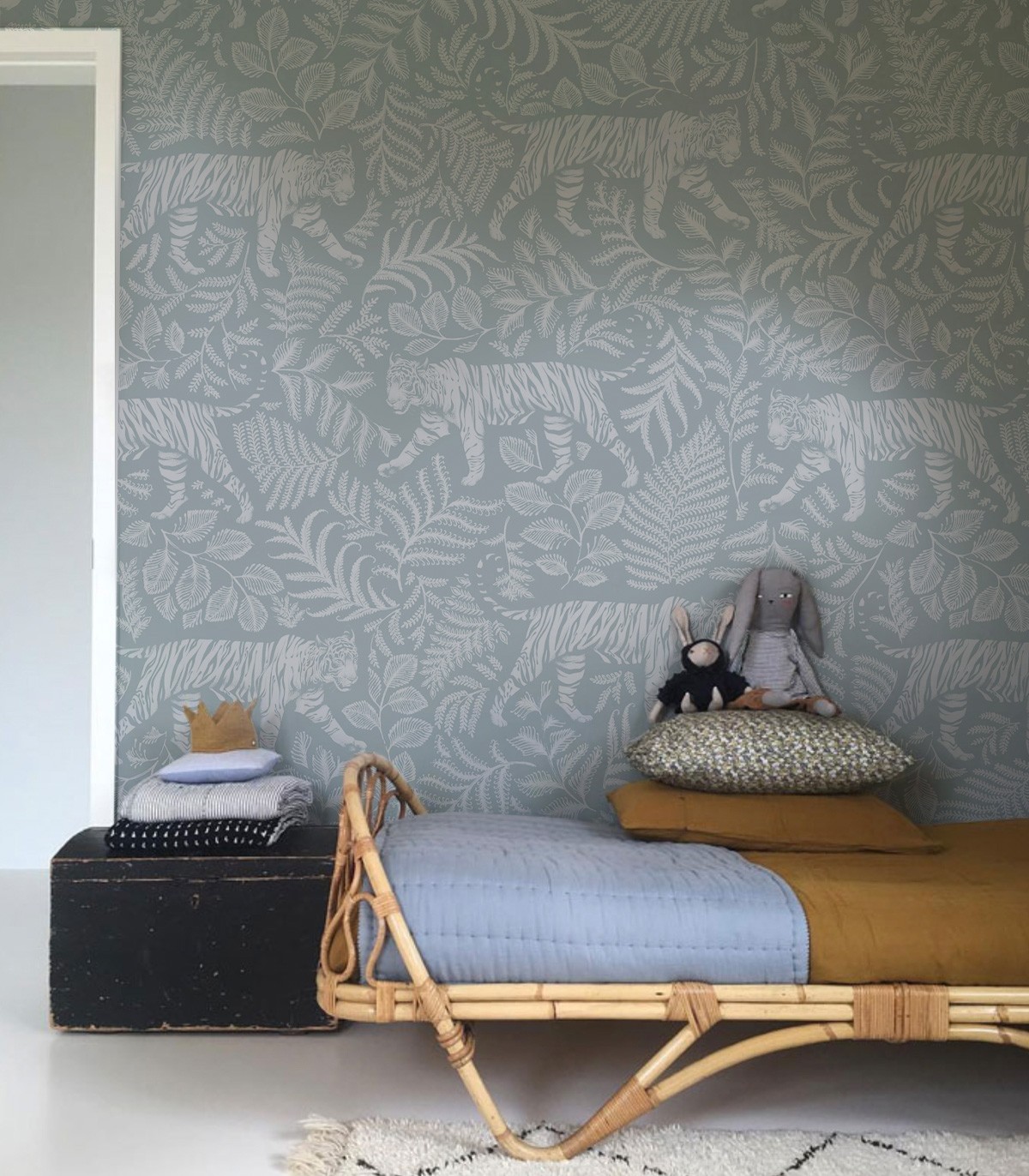 Camouflaged Tiger Blue wallpaper - Wallcolors  - Exclusive Wallpapers