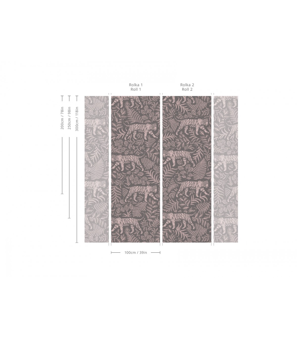 Tapeta Camouflaged Tiger Gray Pink - Wallcolors - Ekskluzywne Tapety