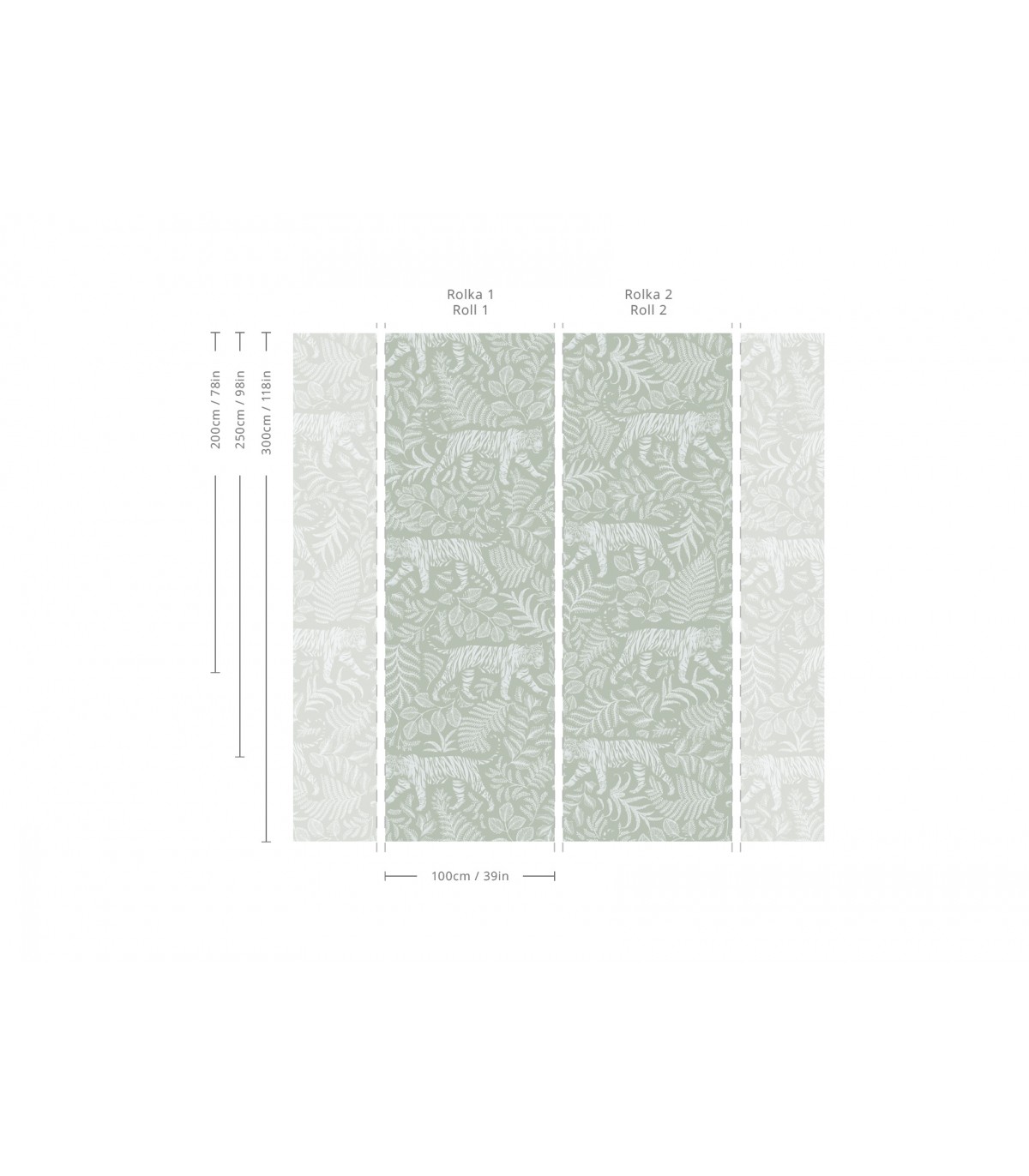 Tapeta Camouflaged Tiger Light Green - Wallcolors - Ekskluzywne Tapety