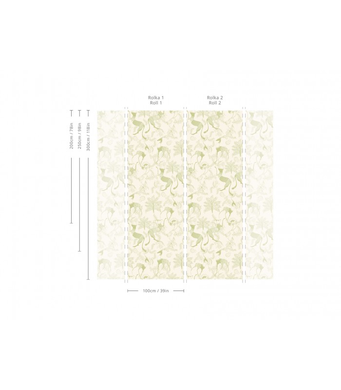 Mythical Animals Green wallpaper - Wallcolors  - Exclusive Wallpapers