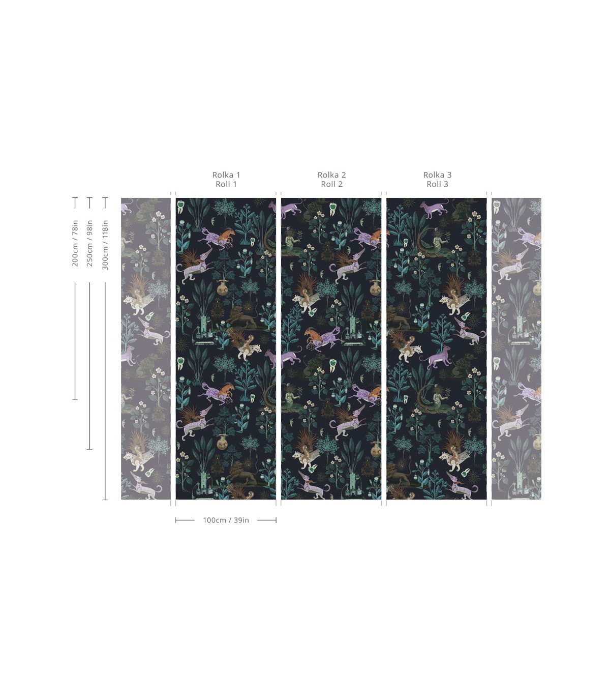 Botanic Beast Purple tapete - Wallcolors  - Exklusive Hintergrundbilder