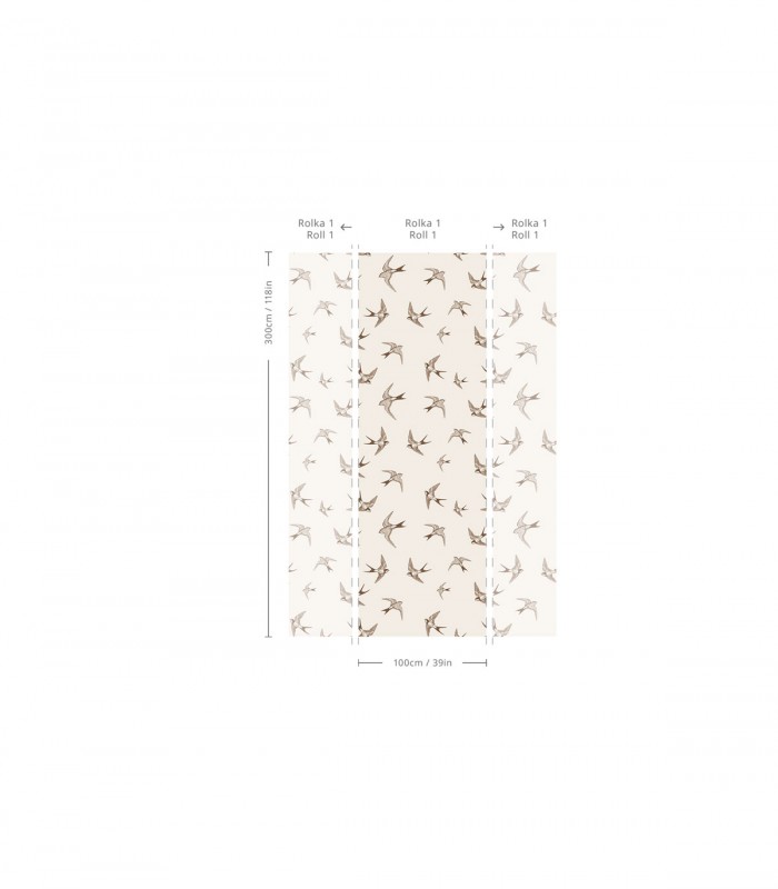 Tapeta Brown Swallow - Wallcolors - Ekskluzywne Tapety