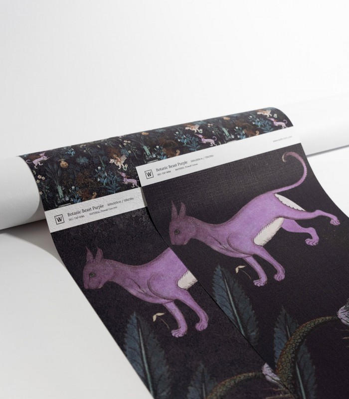 Botanic Beast Purple wallpaper - Wallcolors  - Exclusive Wallpapers