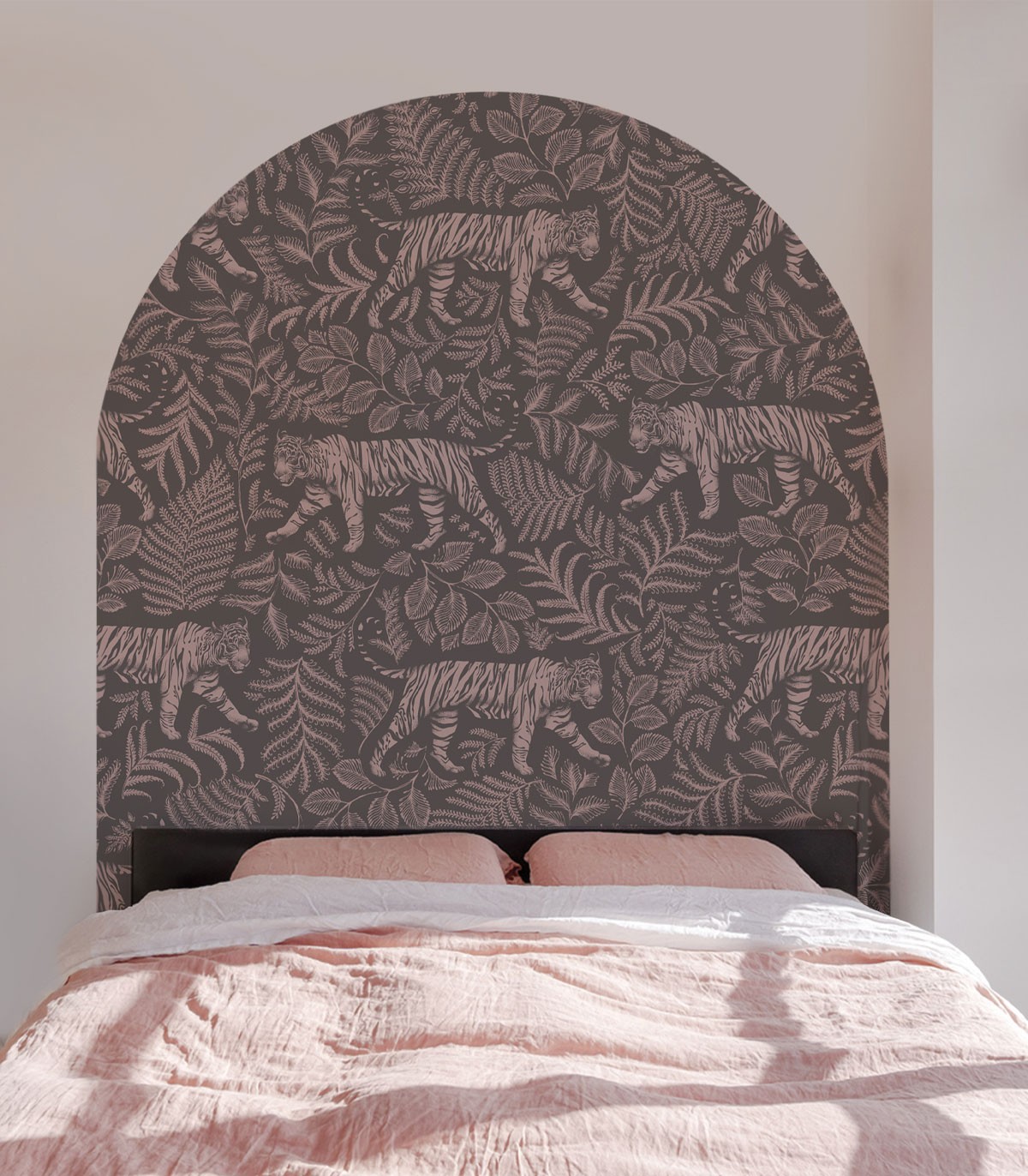 Arch Camouflaged Tiger Gray Pink - Wallcolors  - Exclusive Wallpapers