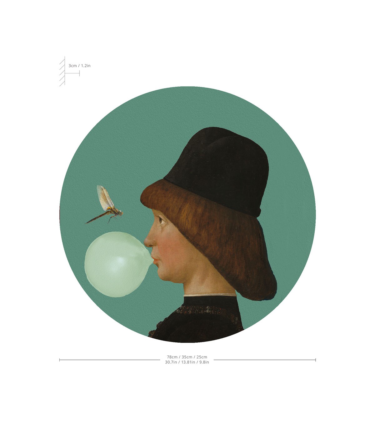 Dots Lighting Boy and Dragonfly - Wallcolors  - Exclusive Wallpapers