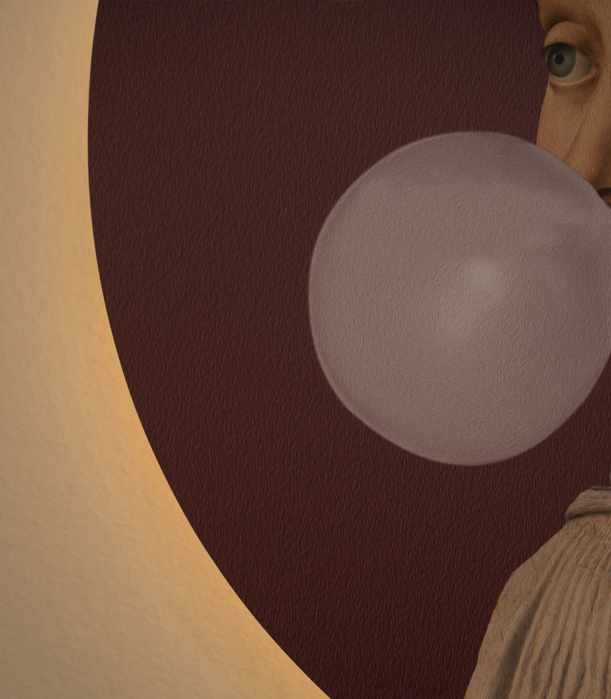 Dots Lighting Woman with Bubble Gum Eggplant - Wallcolors  - Exclusive Wallpapers