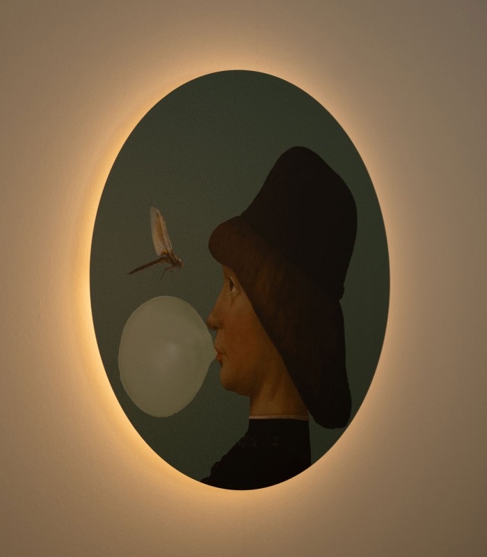 Dots Lighting Boy and Dragonfly - Wallcolors  - Exclusive Wallpapers