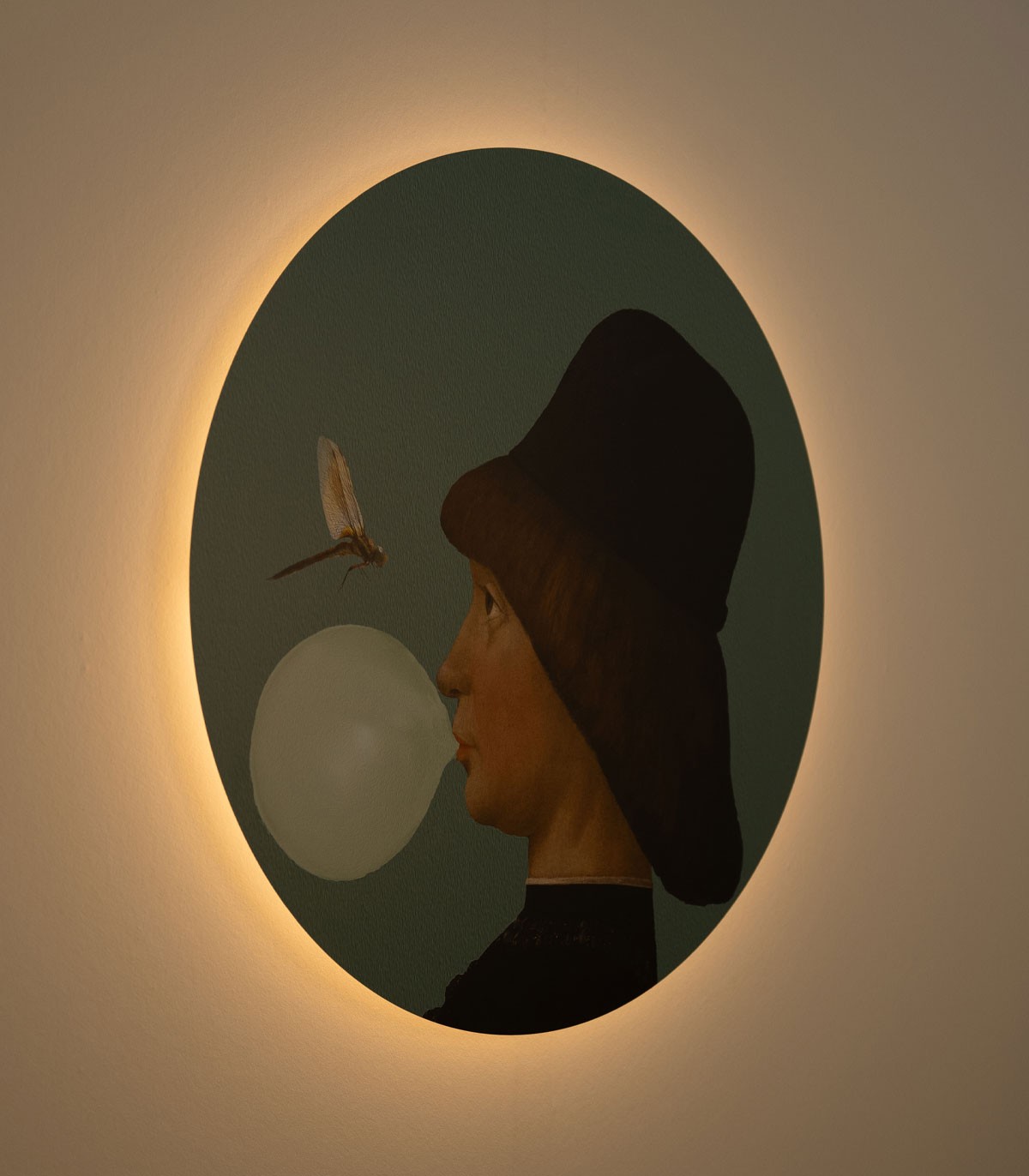 Dots Lighting Boy and Dragonfly - Wallcolors  - Exclusive Wallpapers