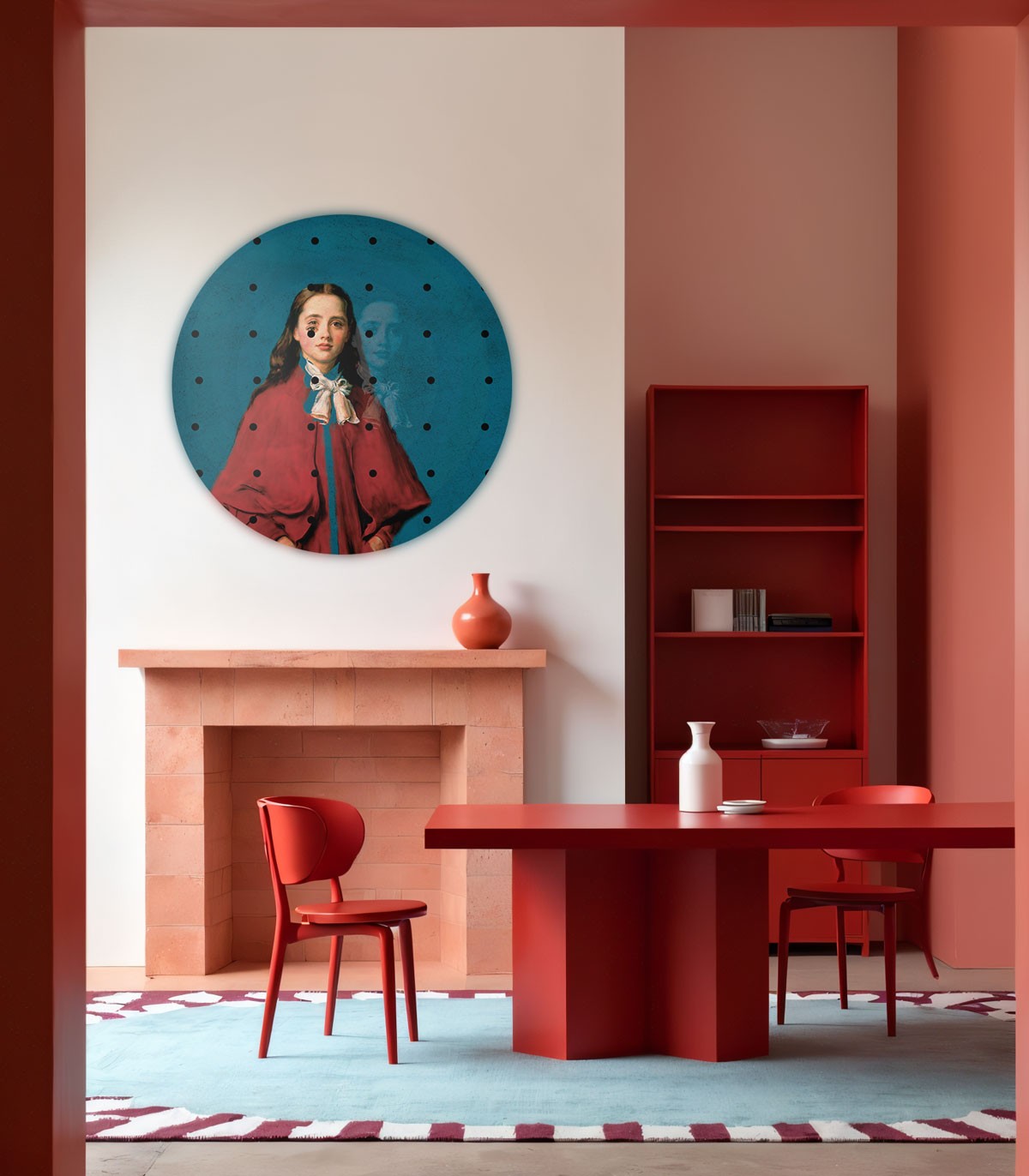 Dots Girl in red - Wallcolors  - Exklusive Hintergrundbilder